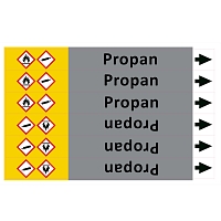 Značení potrubí ISO 20560, propan